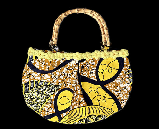 黄色いスクランブルハンドバッグ
